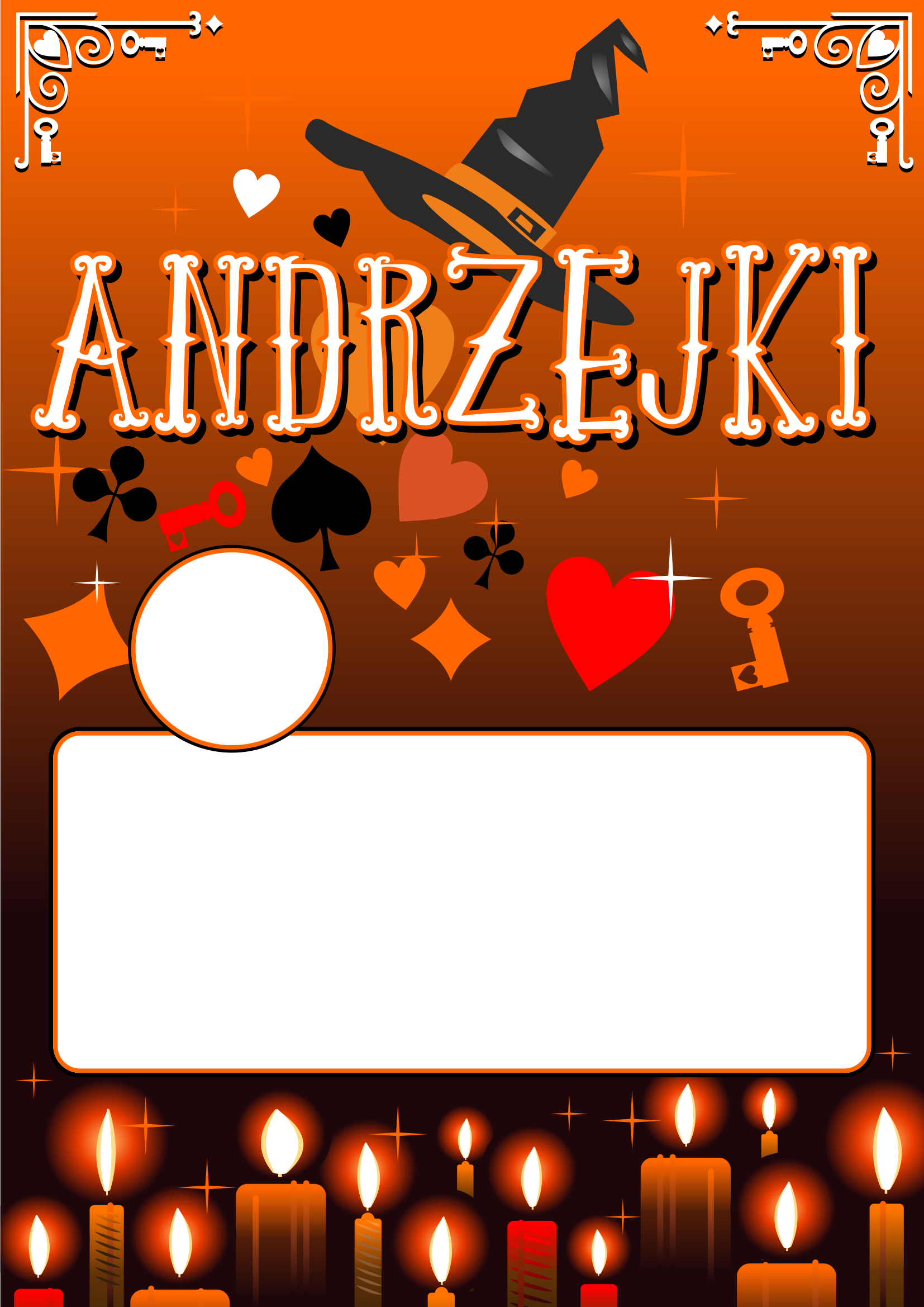 Andrzejki – wieczór wróżb odprawianych w nocy z 29 na 30 listopada plakat Andrzejkowy