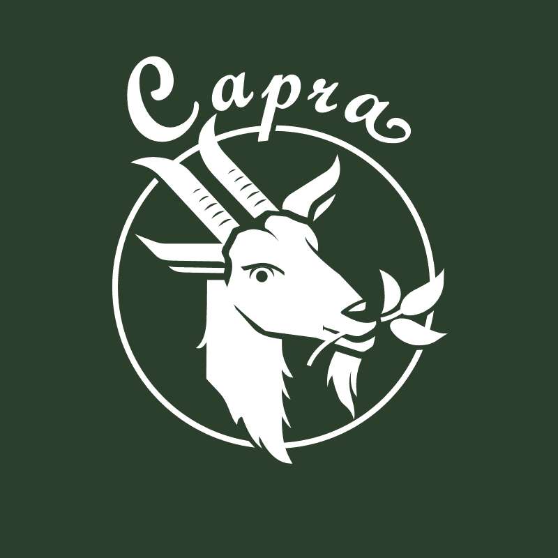 głowa kozy jako logo Capra
