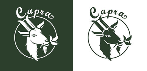 projekt logo Capra z rysunkiem kozy