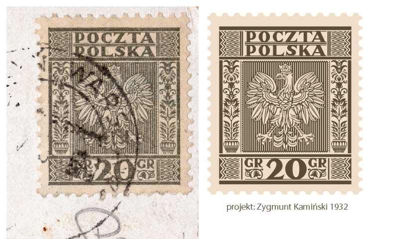 wektoryzacja starego znaczka pocztowego